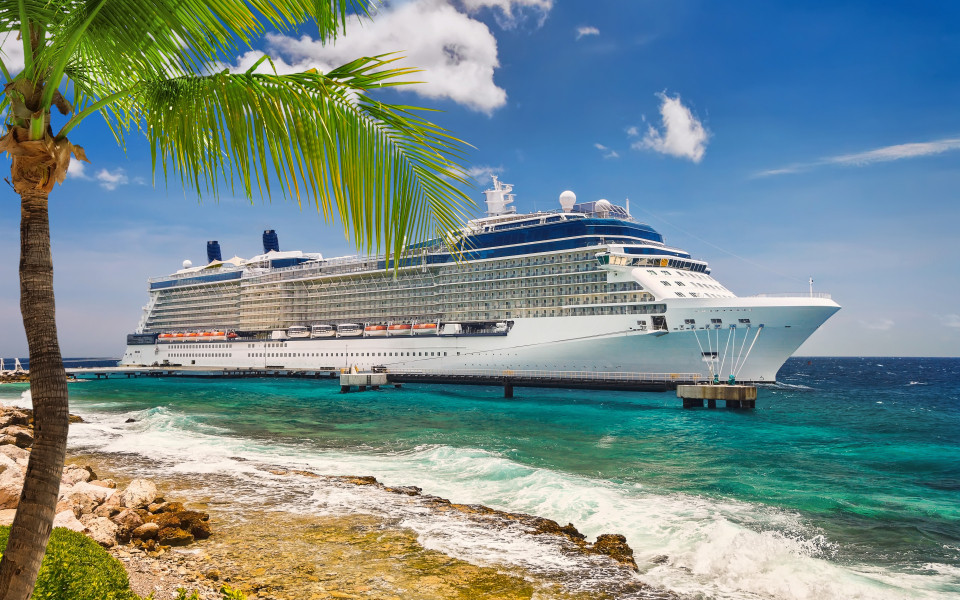 Kreuzfahrtschiff vor der Küste