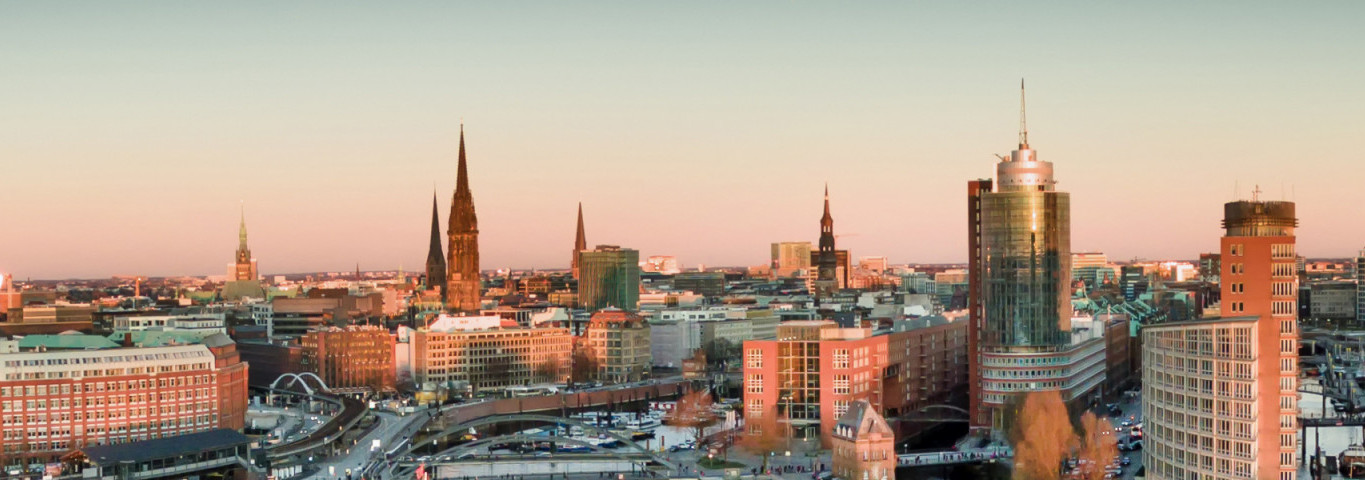 Skyline von Hamburg mit Hafen