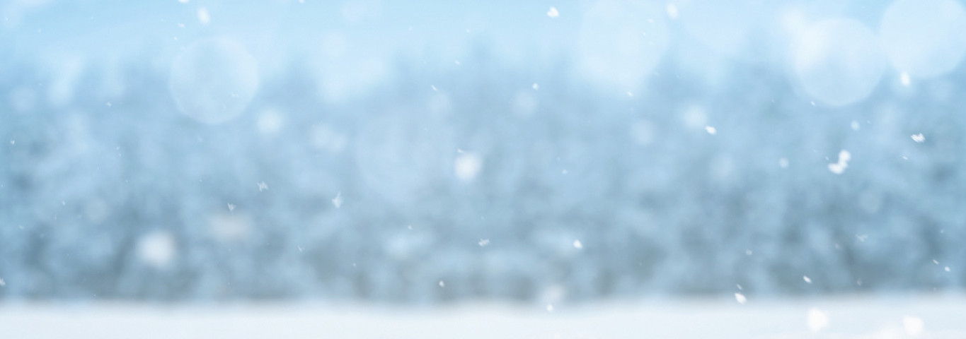 Verschneite Winterlandschaft mit Schneeflocken